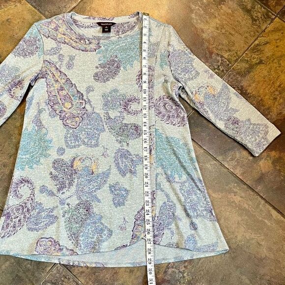 Multiples Paisley Wrap Tunic 3/4 Sleeve Blouse Small - Picture 5 of 9